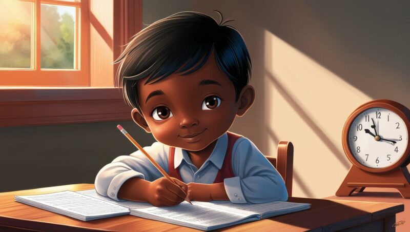 U enfant qui fait ses devoirs